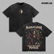 Asta Black Clover Born Without Magic Vintage Washed T-Shirt, Anti Magic Knight Demon Slayer Sword Anime Graphic Tee, Black Bulls Oversized Dark Fantasy Streetwear