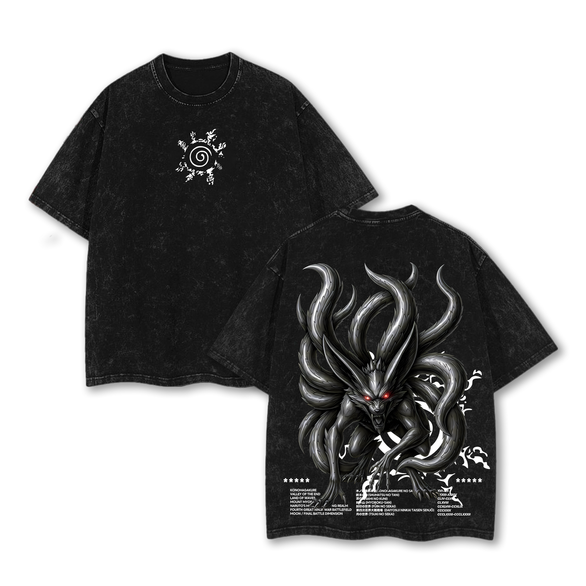 Kurama Nine Tails  Naruto Washed Tee