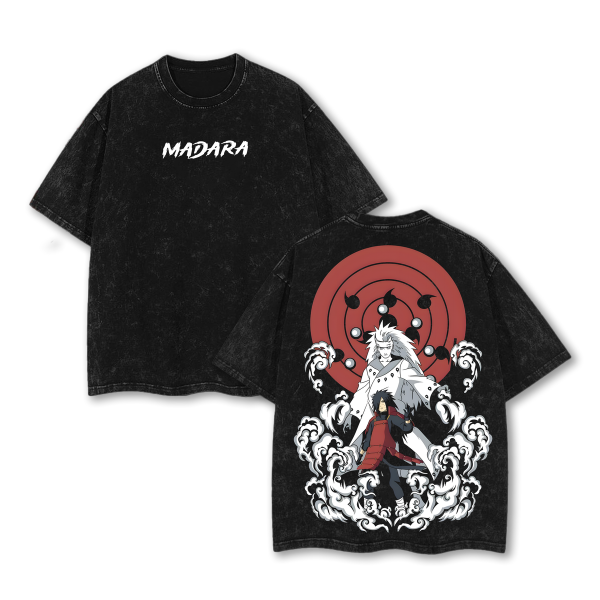 MADADA NARUTO Anime Double Printed Vintage Washed Tee