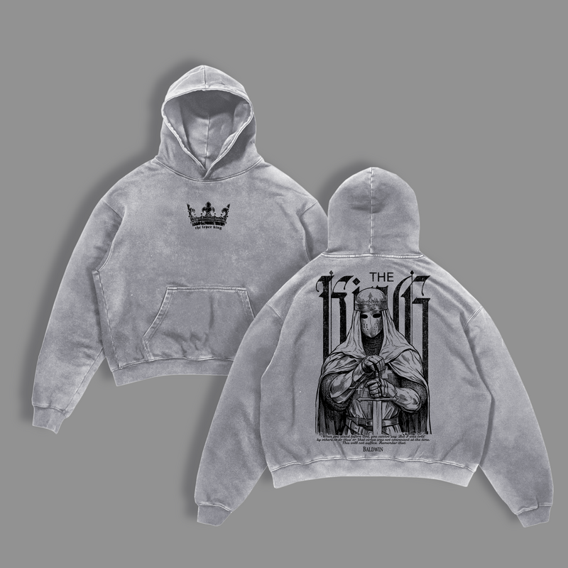 Baldwin IV “The Leper King” Washed T-Shirt / hoodie / Sweatshirt ,Vintage Washed Gothic Faith Streetwear, Crusader King of Jerusalem Tee, Jerusalem Cross Medieval Christian Shirt, Jesus Apparel, Christian Outfit