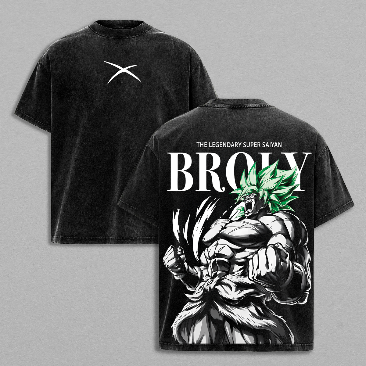 Broly T-Shirt, Dragon Ball Anime Tee, Legendary Saiyan Power Graphic Vintage Washed Tee