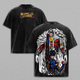 Invincible Thragg vs Mark Grayson Graphic Tee | Vintage Washed Oversized Heavyweight T Shirt | Dark Superhero Comic Streetwear Shirt | Blood Fight Large Back Print Tee | Heavy Cotton Unisex | Gym Pump Cover Gamer Outfit | Gift For Invincible Fans