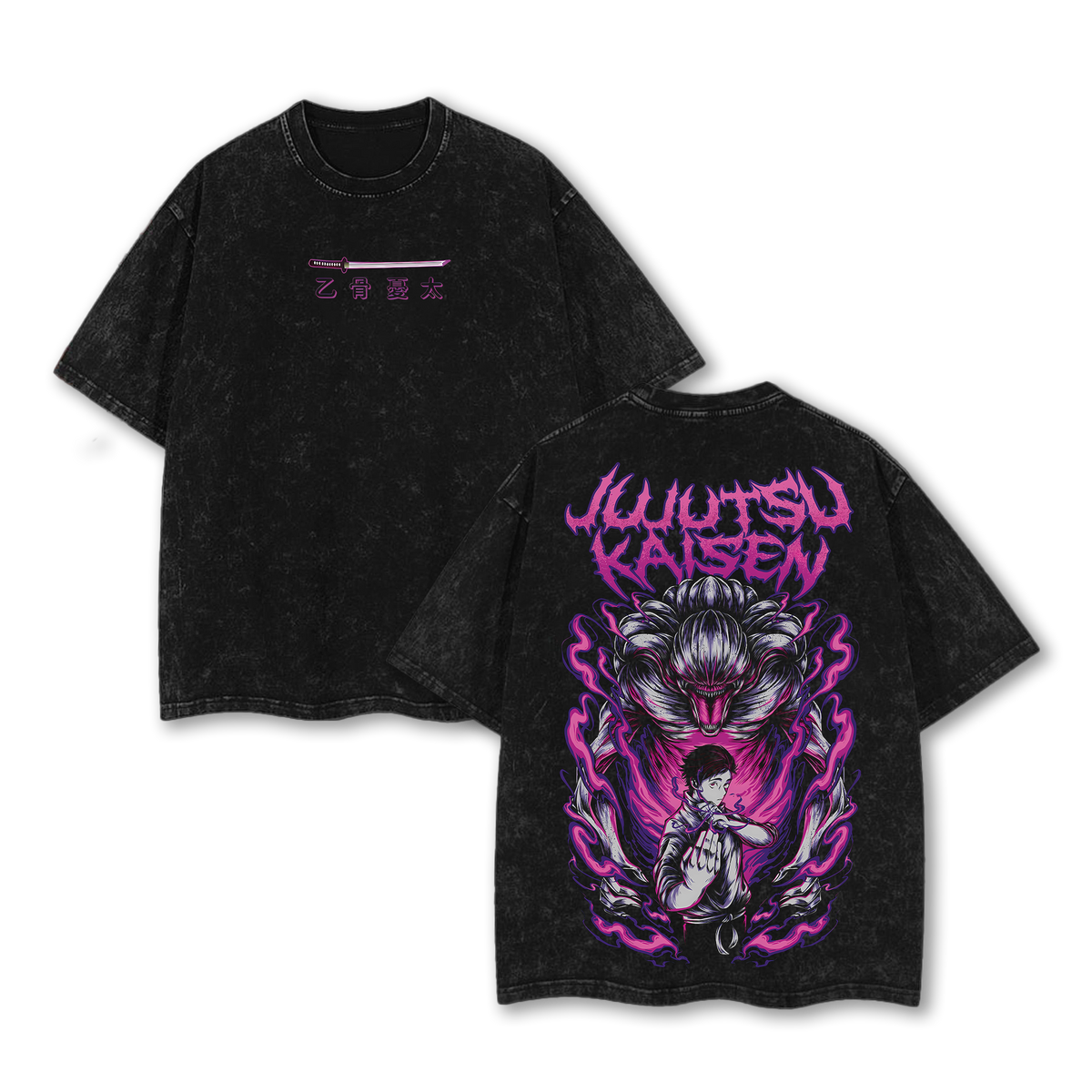 Yuta Okkotsu & Rika Orimoto Shirt - Jujutsu Kaisen Anime Vintage Washed Tee