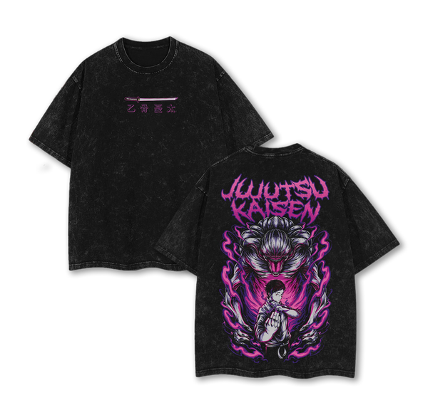 Yuta Okkotsu & Rika Orimoto Shirt - Jujutsu Kaisen Anime Vintage Washed Tee