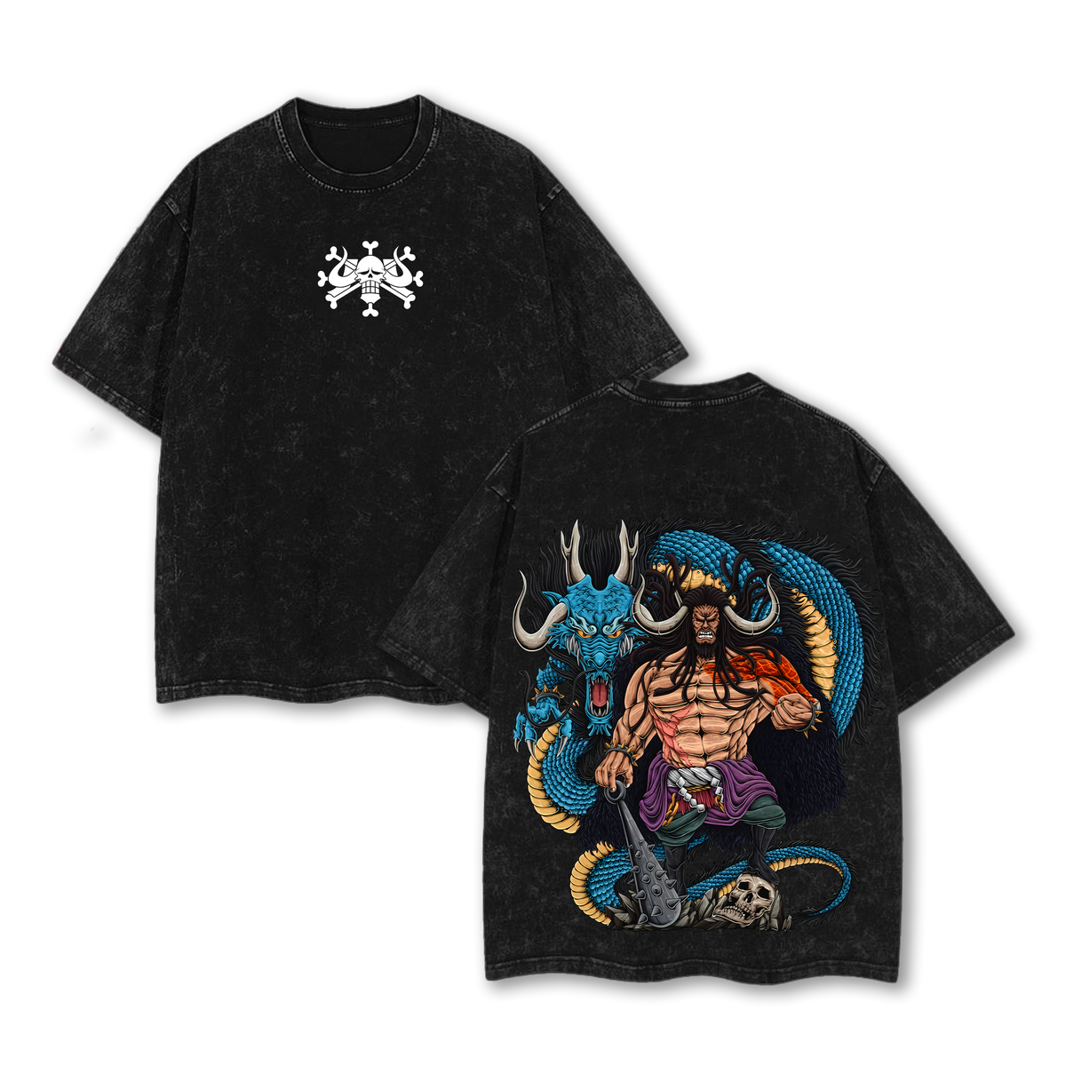 The Beasts Pirates Kaido One Piece Vintage Washed Oversize T-Shirt