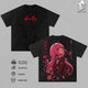 Zero Two – Darling in the Franxx Oversize Anime Graphic Tee, Acid Washed Heavy Cotton Shirt, Vintage Manga Streetwear, Unisex Casual Wear, Anime Merch, Gift for Anime Fans