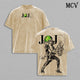 Johnny Joestar x Gyro Zeppeli – JoJo’s Bizarre Adventure Steel Ball Run Part 7 Anime Manga Spin Technique Western Race Graphic Double Printed Washed Tee, Menswear Heavy Cotton Unisex Oversize Streetwear Vintage