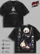 2B NieR Automata Vintage Washed T Shirt Anime Graphic Tee YoRHa No 2 Type B Oversized Japanese Streetwear Top Cotton Tshirt Classic Menswear Clothes Apparel Gift for NieR Fans Men & Women