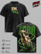 Roronoa Zoro One Piecee Vintage Washed Graphic T Shirt - King of Hell Heavyweight 260 GSM Cotton Tee, Oversized Anime Streetwear Shirt, Gift for One Piecee Fans Men Women