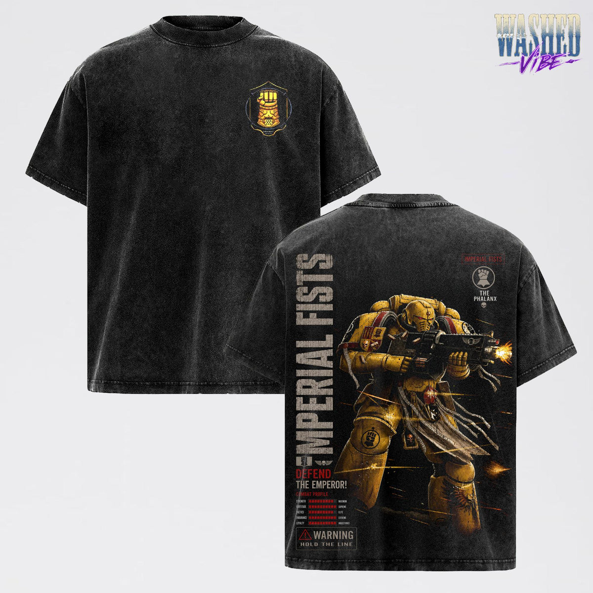 Imperial Fists Warhammer 40,000: Dawn of War IV T-Shirt, Retro Grimdark Sci-Fi Graphic Tee, Space Warrior Tabletop Gaming Streetwear, Warhammer 40K Fan Apparel, Gift for Men & Women, Video Game Shirt, Boy Merch Streetwear