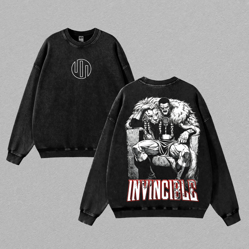 Thragg Invincible Graphic Tee Vintage Washed Shirt Unisex Streetwear Anime Shirt Viltrumite King Thragg Design Invincible Comic T Shirt Gift for Fans