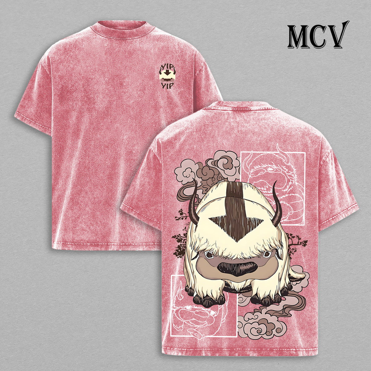 Appa Avatar T-Shirt, Flying Bison Anime Tee, Cute Companion Graphic Vintage Washed Tee