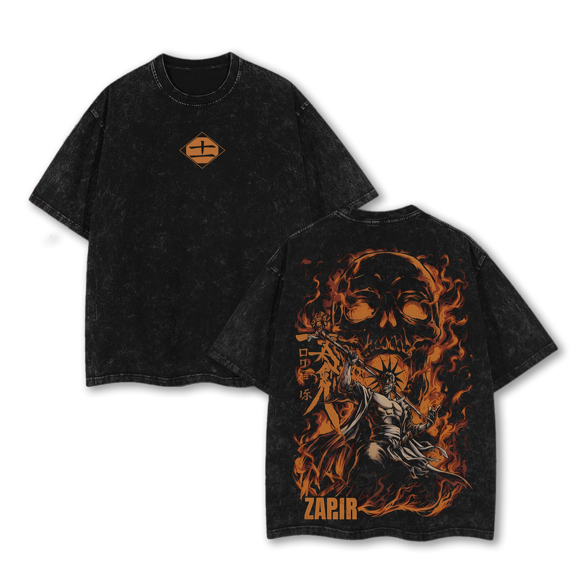 Kenpachi Zaraki Bleach TYBW Vintage Washed Oversized T-Shirt