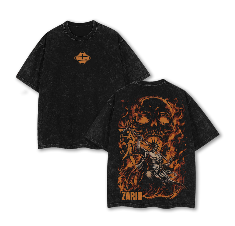 Kenpachi Zaraki Bleach TYBW Vintage Washed Oversized T-Shirt