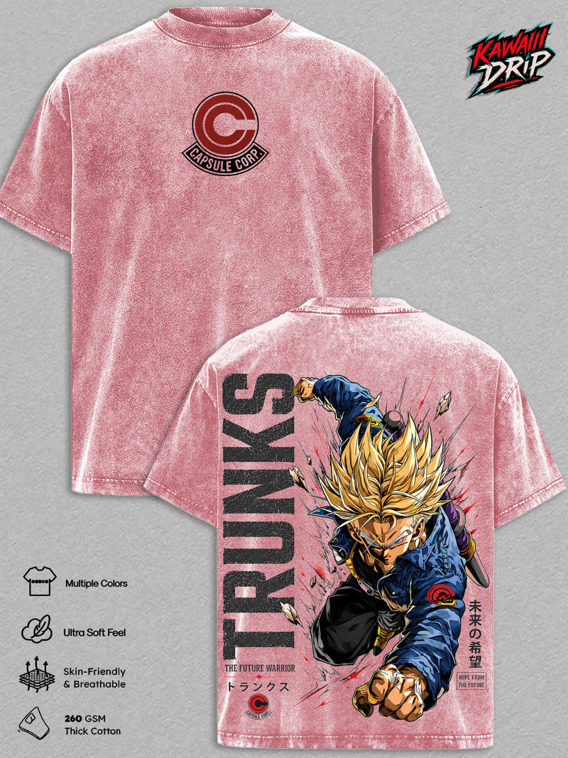Future Trunkssss DBZ Vintage Washed T-Shirt - DBZ Graphic Tee Oversized Streetwear Tops Cotton Tshirt Classic Menswear Clothes Apparel Gift for DBZ Fans Men & Women