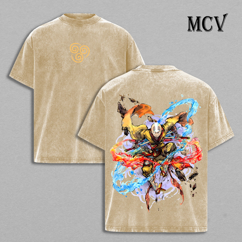 Air Nomad Aang Shirt, Wind Flow Anime Graphic Tee, Dynamic Motion Streetwear Shirt