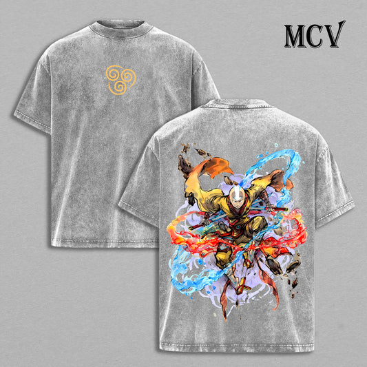 Air Nomad Aang Shirt, Wind Flow Anime Graphic Tee, Dynamic Motion Streetwear Shirt
