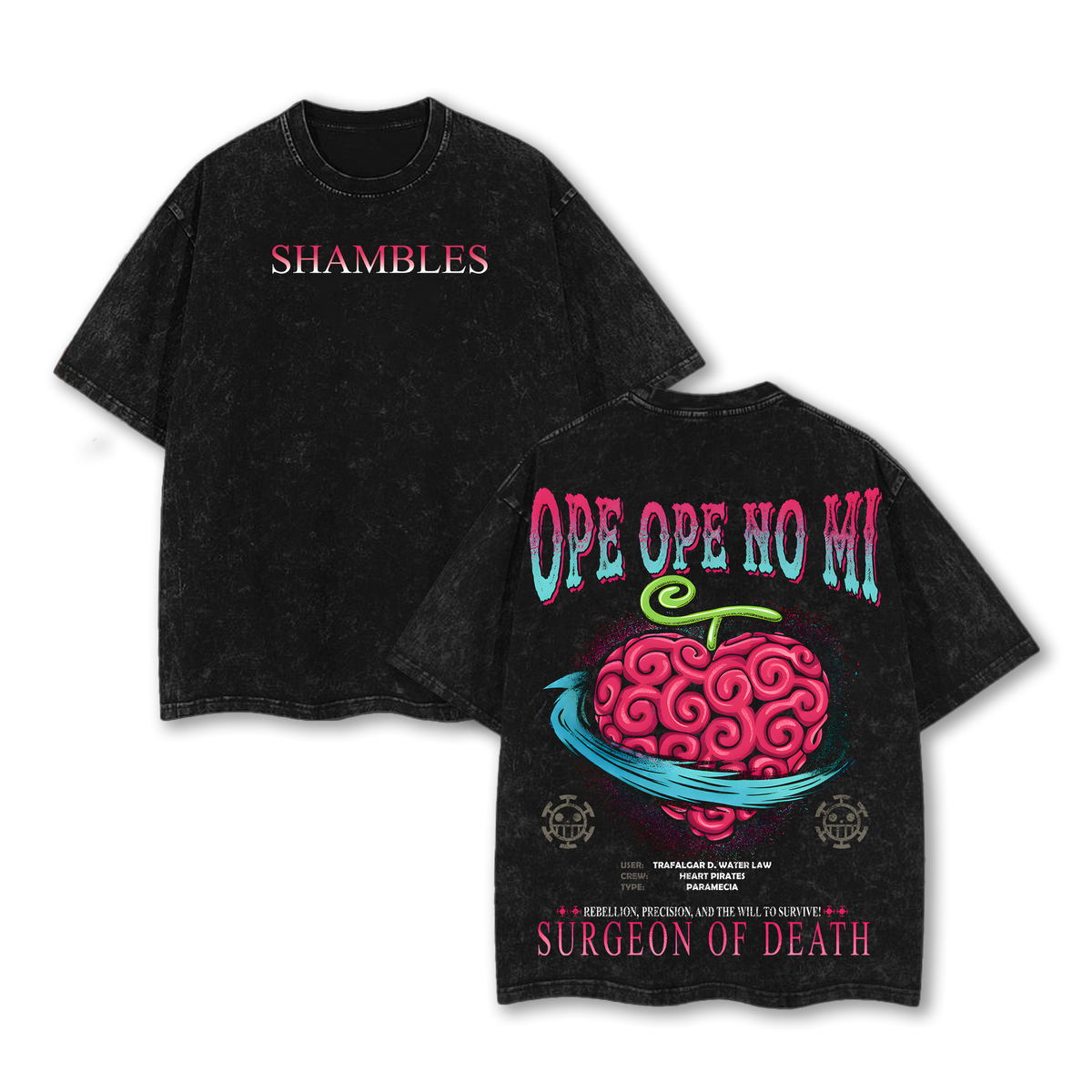 Ope Ope no Mi One Piece Washed Tee