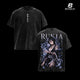 Kuchiki Rukia Bleach Vintage Washed Oversized Graphic T-Shirt, Anime Streetwear Tee With Ice Princess Shinigami Artwork, Sode no Shirayuki Sword Fantasy Print, Heavy Cotton Retro Grunge Shirt, Japanese Manga Inspired Clothing, Gift For Bleach Fans