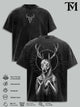 DEER GOD The Lich Adventure Time Vintage Washed Oversized T-Shirt, Double Printed Dark Fantasy Graphic Tee, Heavyweight Cotton Cartoon Streetwear, Retro Gothic Fan Merch, Unisex Gift For Adventure Time Fans