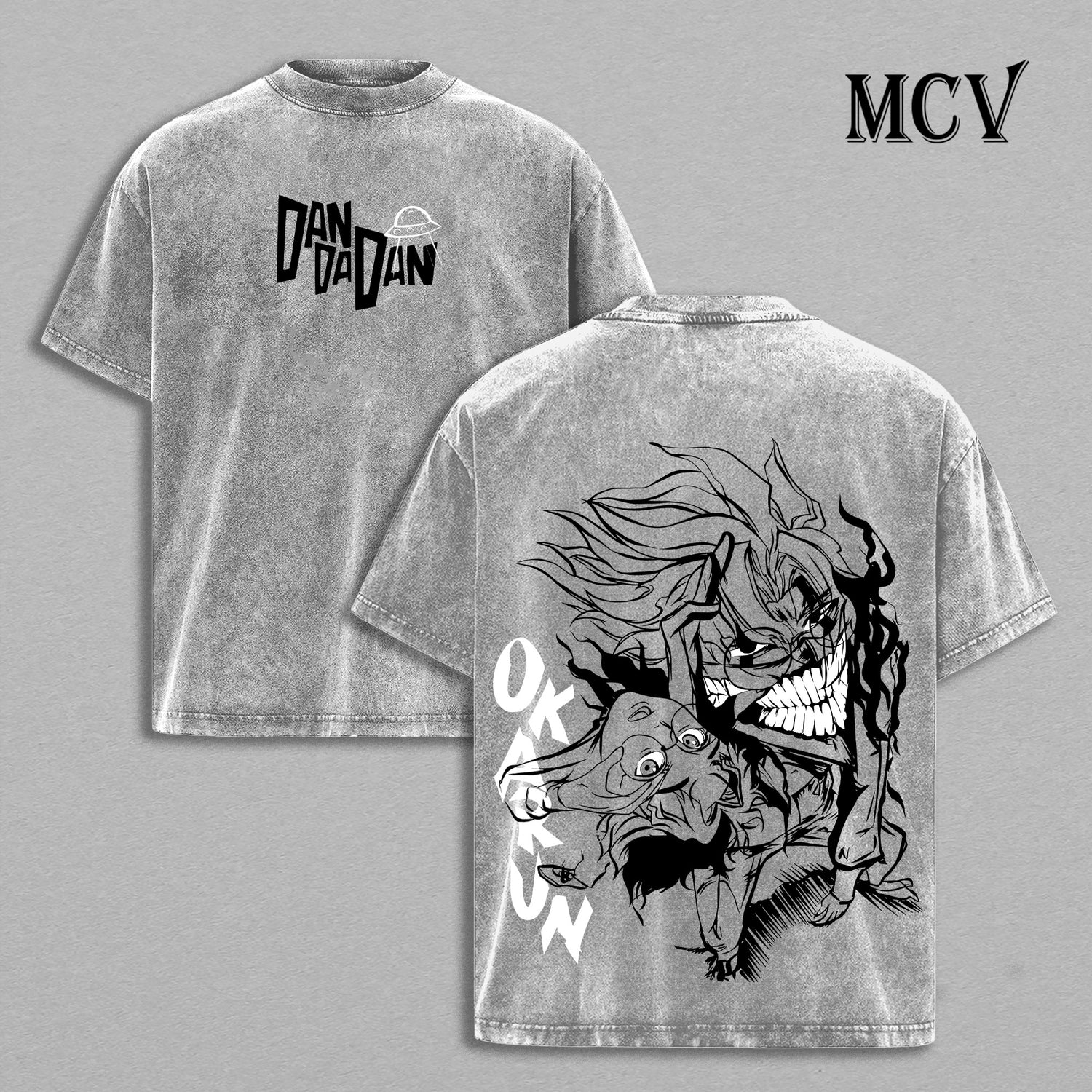Okarun Dandadan T-Shirt, Turbo Spirit Anime Tee, Occult Power Graphic Vintage Washed Tee