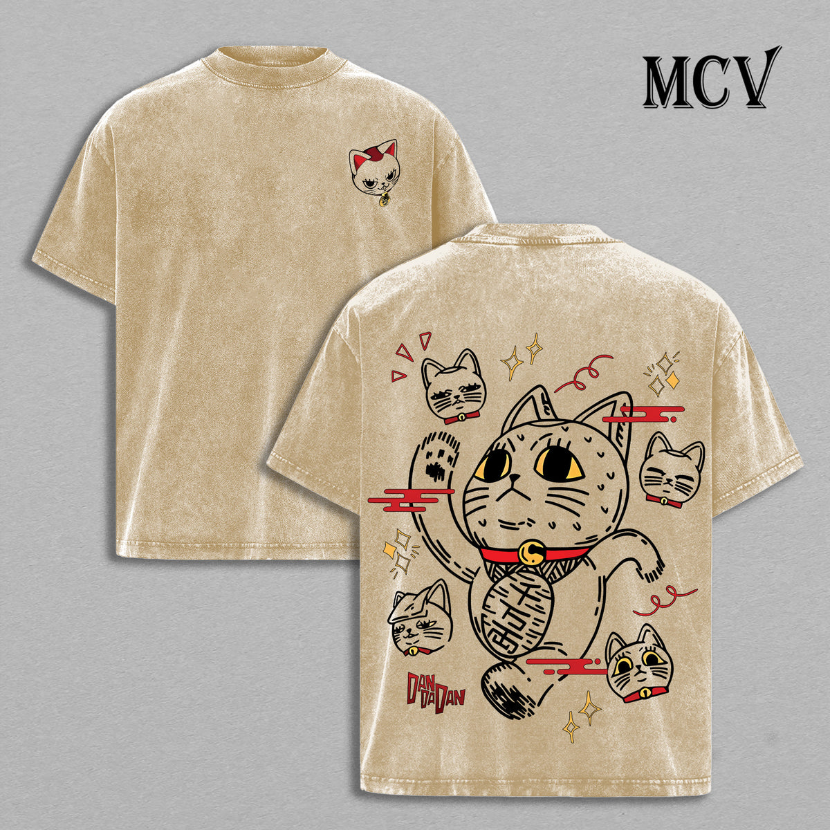 Turbo Granny Cat T-Shirt, Dandadan Anime Tee, Cute Cursed Cat Vintage Washed Tee