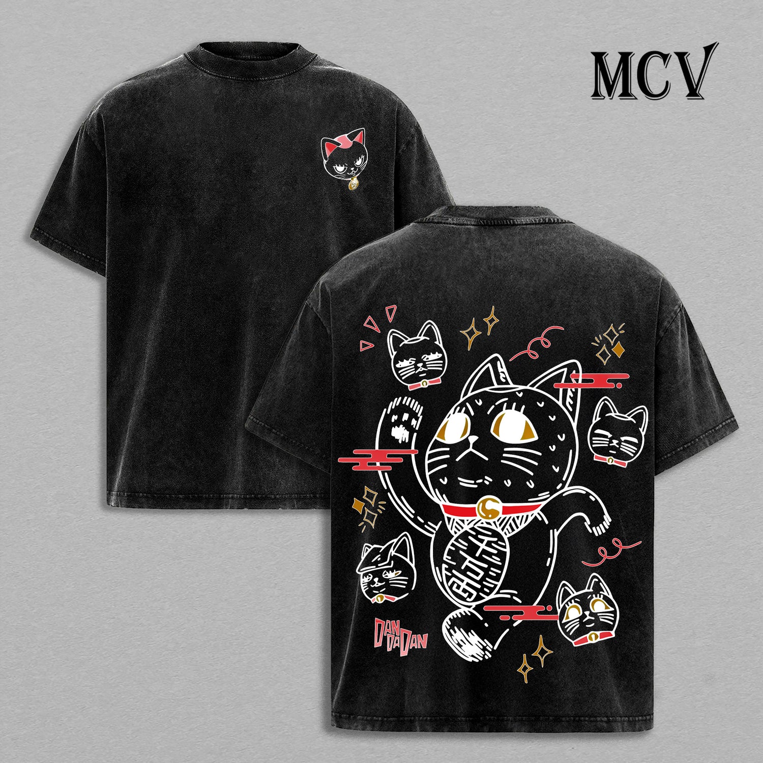 Turbo Granny Cat T-Shirt, Dandadan Anime Tee, Cute Cursed Cat Vintage Washed Tee