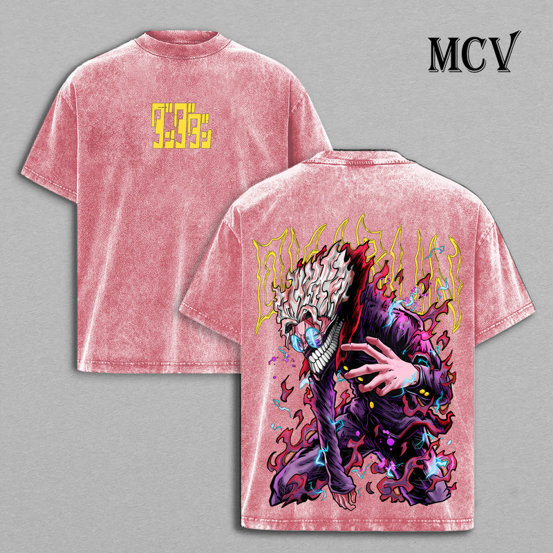 Okarun Shirt Dandadan Anime Tee, Ghost Power Vintage Washed Graphic Tee