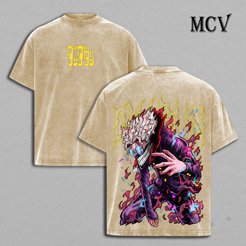 Okarun Shirt Dandadan Anime Tee, Ghost Power Vintage Washed Graphic Tee