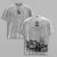 Meruem & Komugi Hunter x Hunter Vintage Washed T-Shirt, Emotional Final Scene Retro Manga Graphic Tee, Oversized Beige Anime Streetwear Heavy Cotton Top