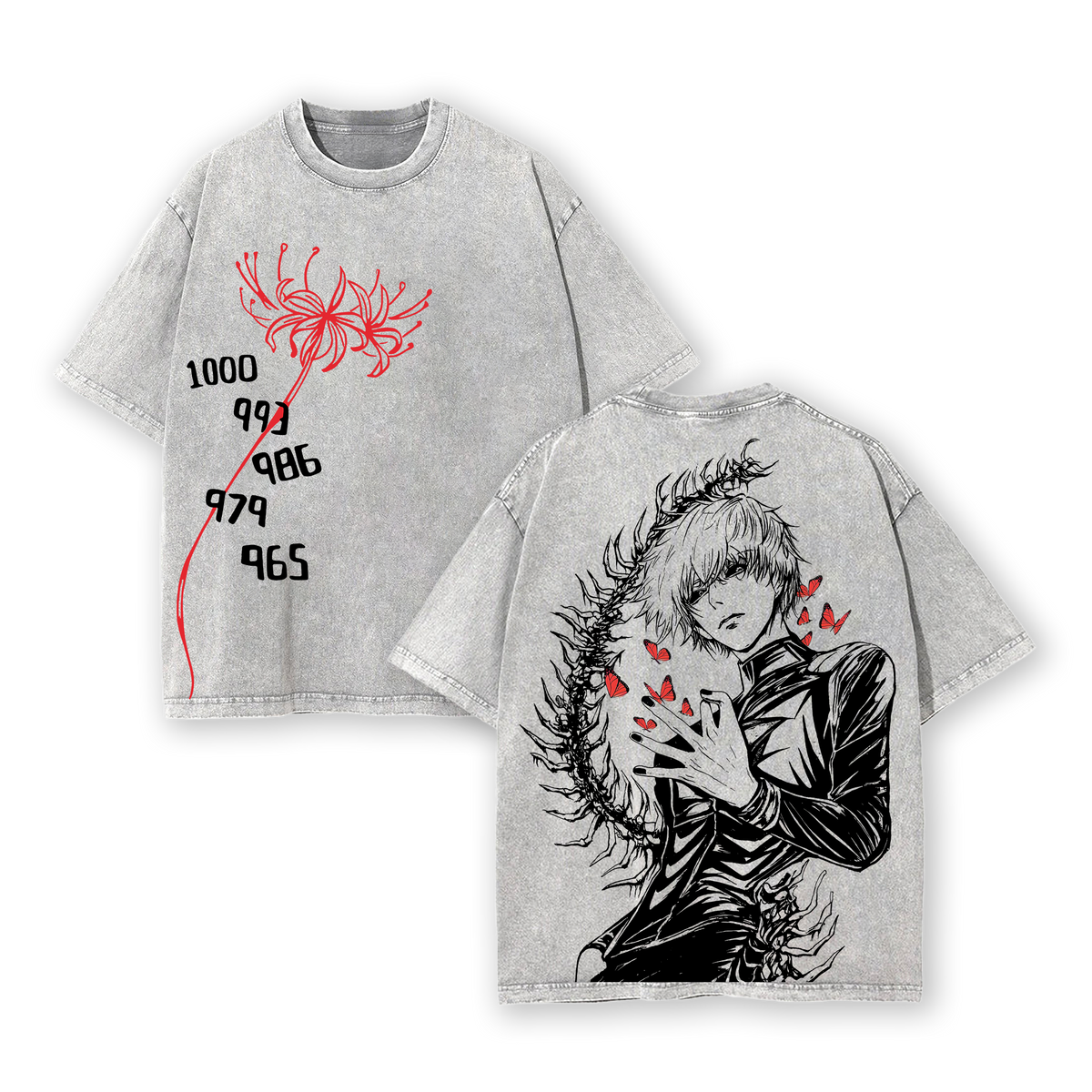 Retro Vintage Ken Kaneki Tokyo Ghoul Anime Washed T-Shirt