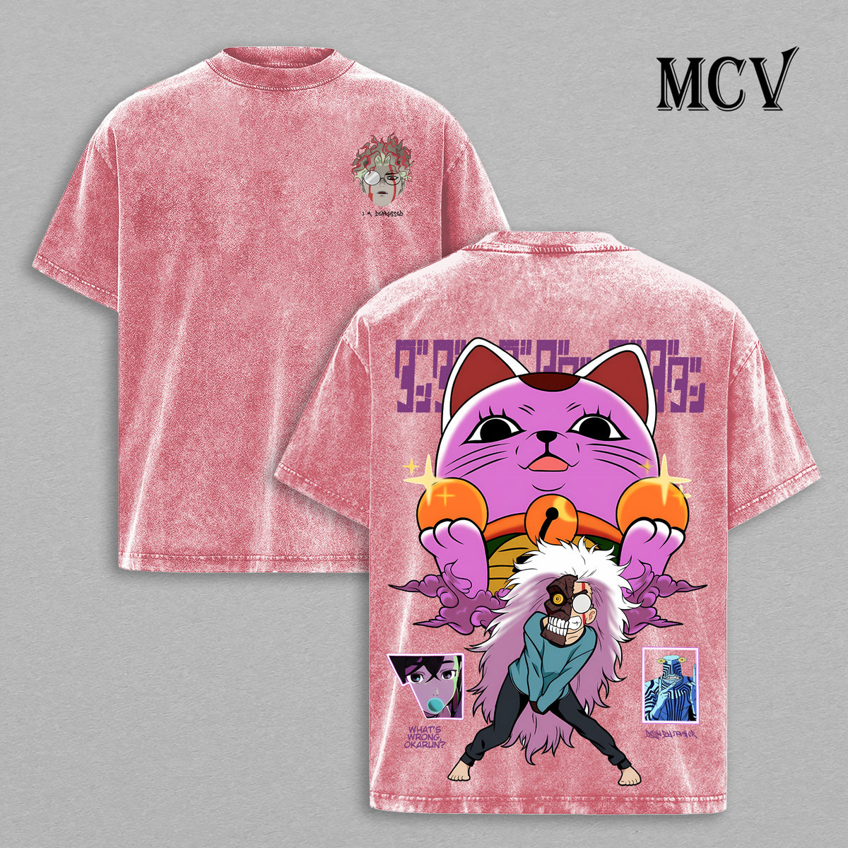 Turbo Granny Okarun T-Shirt, Dandadan Anime Tee, Cursed Cat Chaos Graphic Vintage Washed Tee