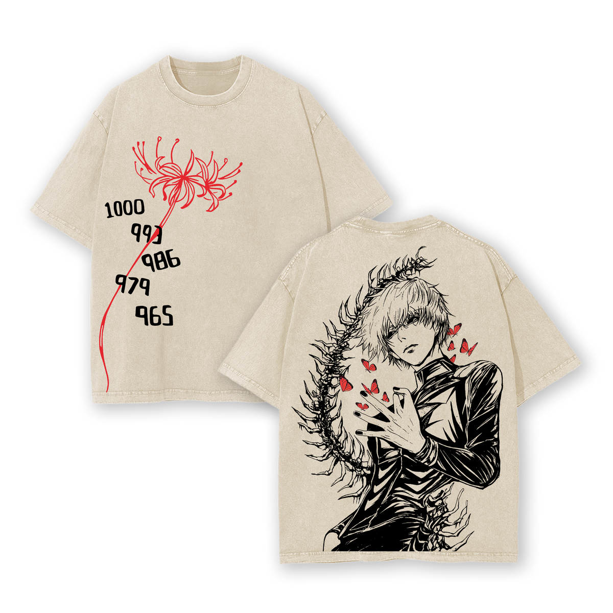 Retro Vintage Ken Kaneki Tokyo Ghoul Anime Washed T-Shirt