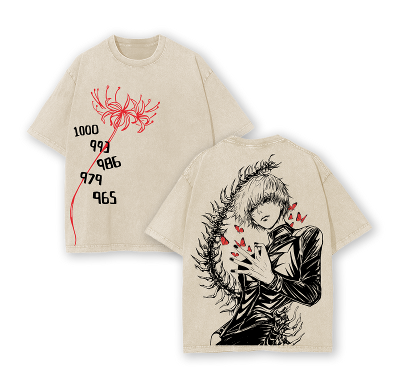 Retro Vintage Ken Kaneki Tokyo Ghoul Anime Washed T-Shirt