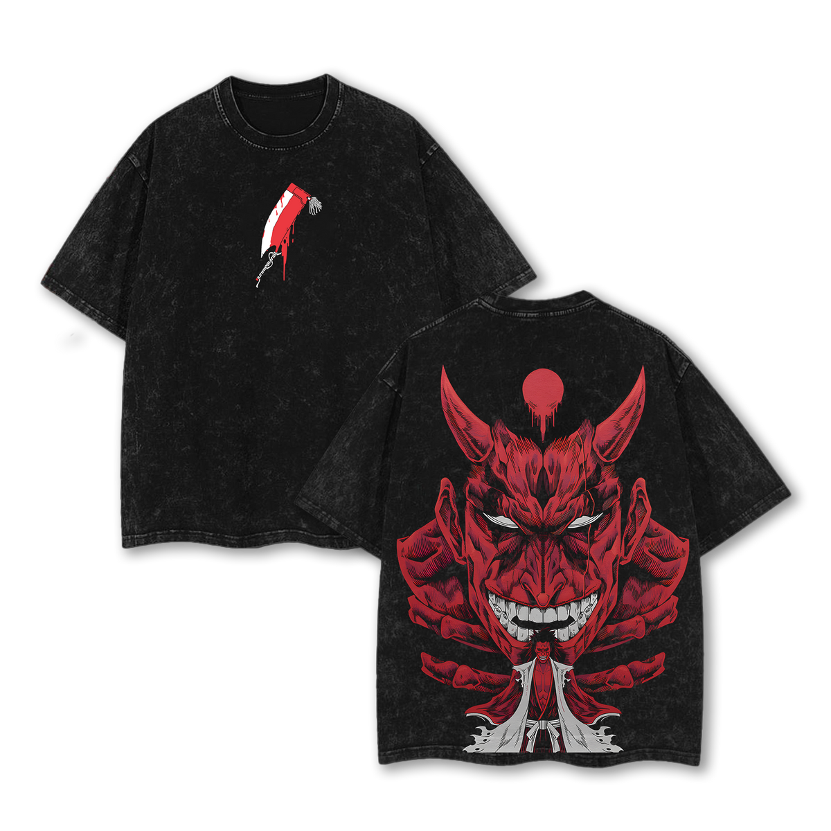 Retro Heavy Limited BLEACH Anime Double Printed Vintage Washed Tee Unisex Anime Manga Washed Heavy Cotton T-shirt, Anime Lover