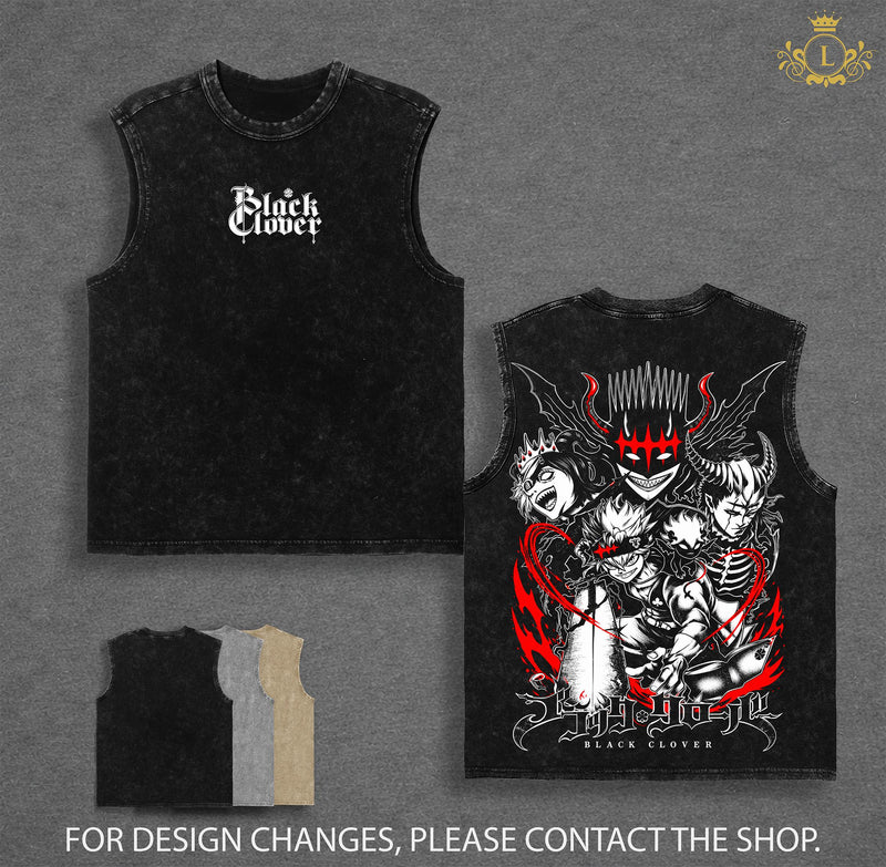 Asta Black Clover Ss 2 Tee – Asta Vintage Washed Tee| Anti-Magic Devil Power | Black Bulls | Black Clover Season 2 2026 Anime Manga Graphic | Premium Heavyweight 350gsm Cotton Oversized Unisex Streetwear