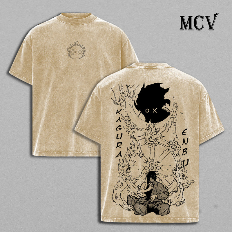 Benimaru Fire Force Shirt, Flame Captain Vintage Washed Graphic Anime Tee
