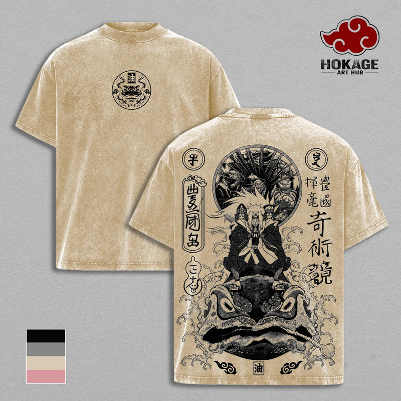 Jiraiya Naruto T-Shirt, Anime Graphic Tee, Vintage Washed Shirt, Oversized Streetwear T-Shirt, Japanese Manga Shirt, Heavyweight Cotton Tee, Graphic Tees Men, Unisex Anime Merch, Gift for Naruto Fans