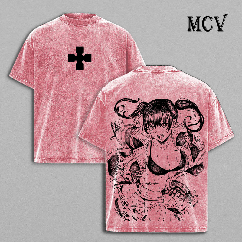 Tamaki Kotatsu T-Shirt, Fire Force Anime Tee, Cat Fire Girl Vintage Washed Graphic Tee