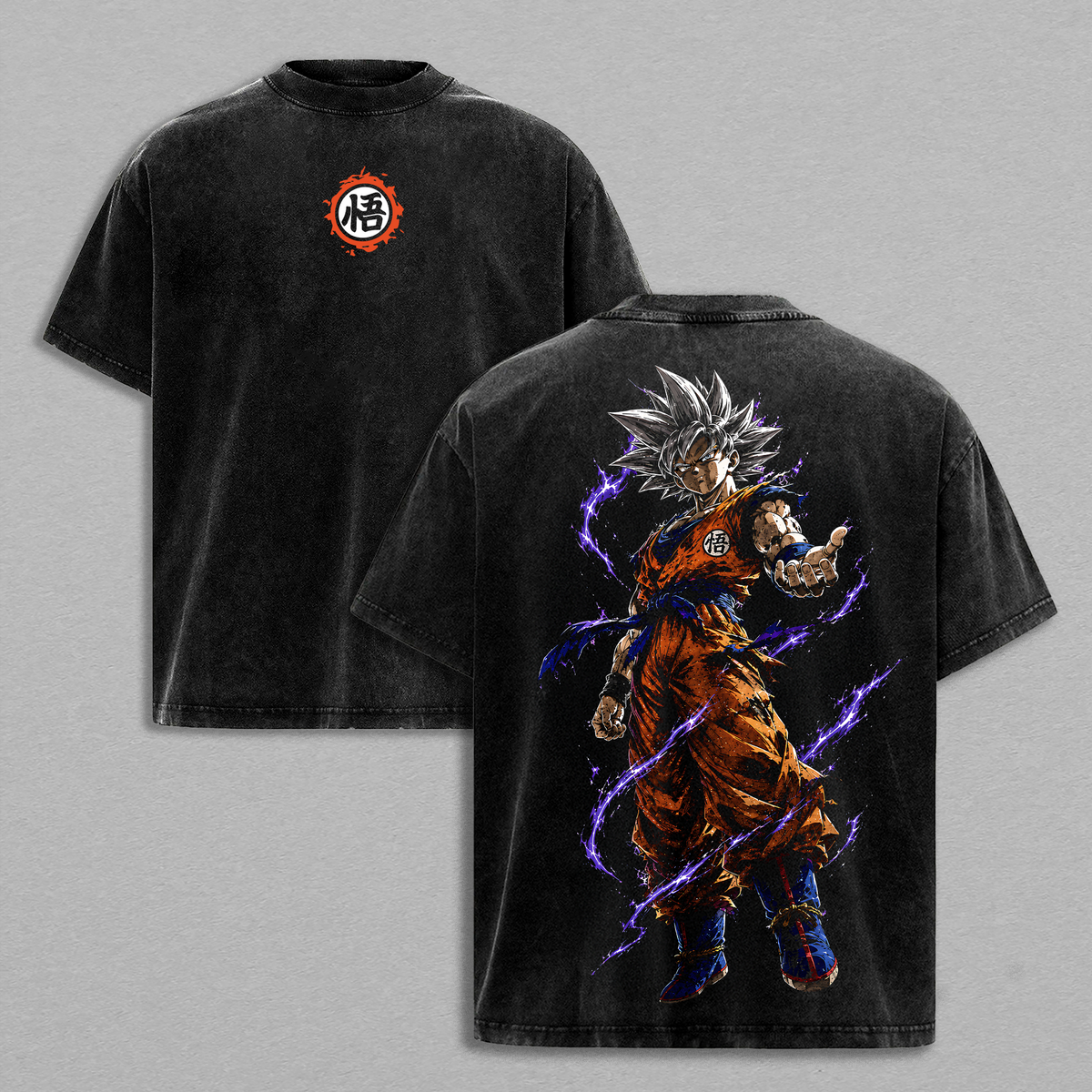 Kakarot Saiyan Ultra Instinct Vintage Washed Oversized T-Shirt, DB Super Anime Graphic Tee, Kakarot Power Awakening Streetwear Shirt, Soft Cotton Top Gift for Anime Fans