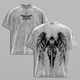 Arcangel Saint Michael T-Shirt, Sweatshirt, Hoodie Washed - Holy Warrior Angel Graphic Shirt, Sword and Wings Vintage Washed Top, Christian Gothic Streetwear Outfit Church - Gym Pump Cover Jesus Apparel