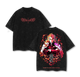 Kyojuro Rengoku - Demon Slayer Anime Double Printed Vintage Washed Tee Unisex Oversize Anime Manga Washed Heavyweight Cotton T-shirt