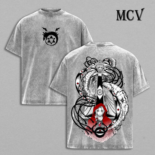 Fullmetal Alchemist Brotherhood T-Shirt, Edward & Alphonse Vintage Oversized Cotton Tee