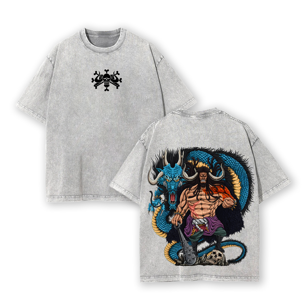 The Beasts Pirates Kaido One Piece Vintage Washed Oversize T-Shirt