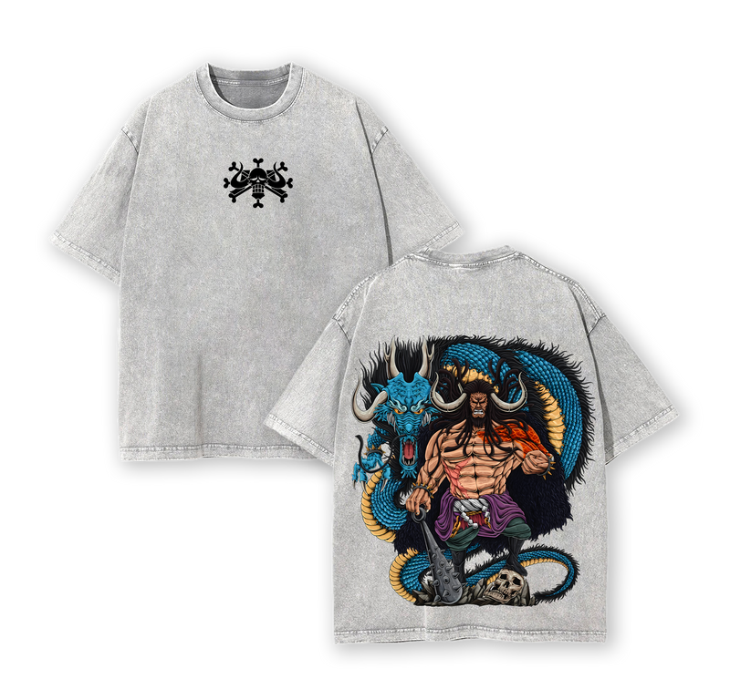 The Beasts Pirates Kaido One Piece Vintage Washed Oversize T-Shirt