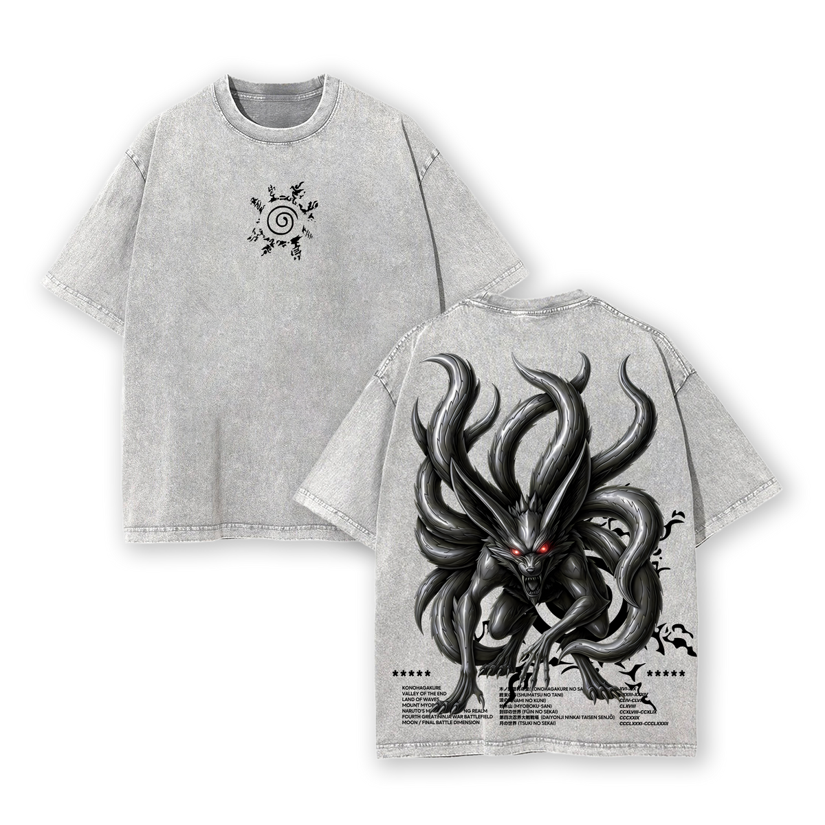 Kurama Nine Tails  Naruto Washed Tee