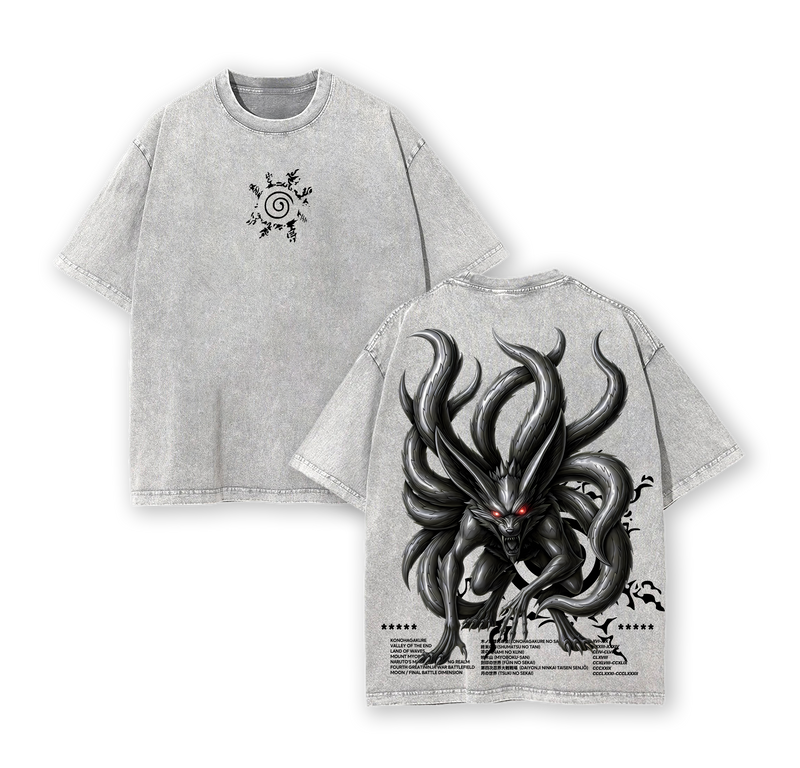 Kurama Nine Tails  Naruto Washed Tee