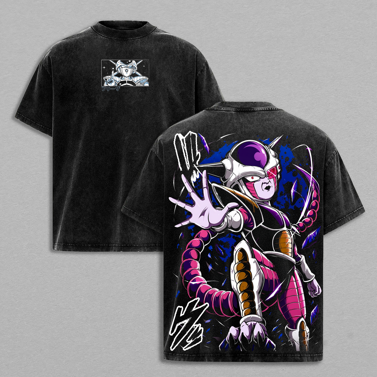 Frieza -  Dragon Ball Anime T-Shirt Vintage Acid Wash Oversized Anime Graphic Tee Streetwear Gym Pump Gift