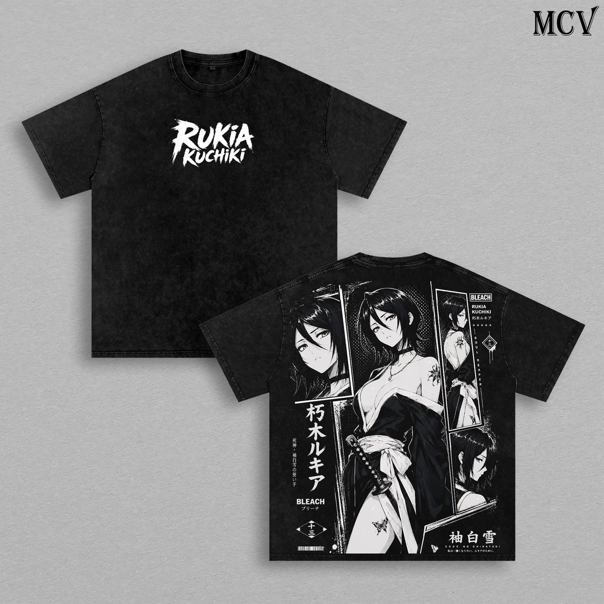 Rukia Kuchiki Bleach Tee – Rukia Kuchiki Vintage Washed T-Shirt | Thousand-Year Blood War | Soul Reaper Anime Manga Graphic Tee | Heavy Cotton Unisex Oversized Streetwear Top