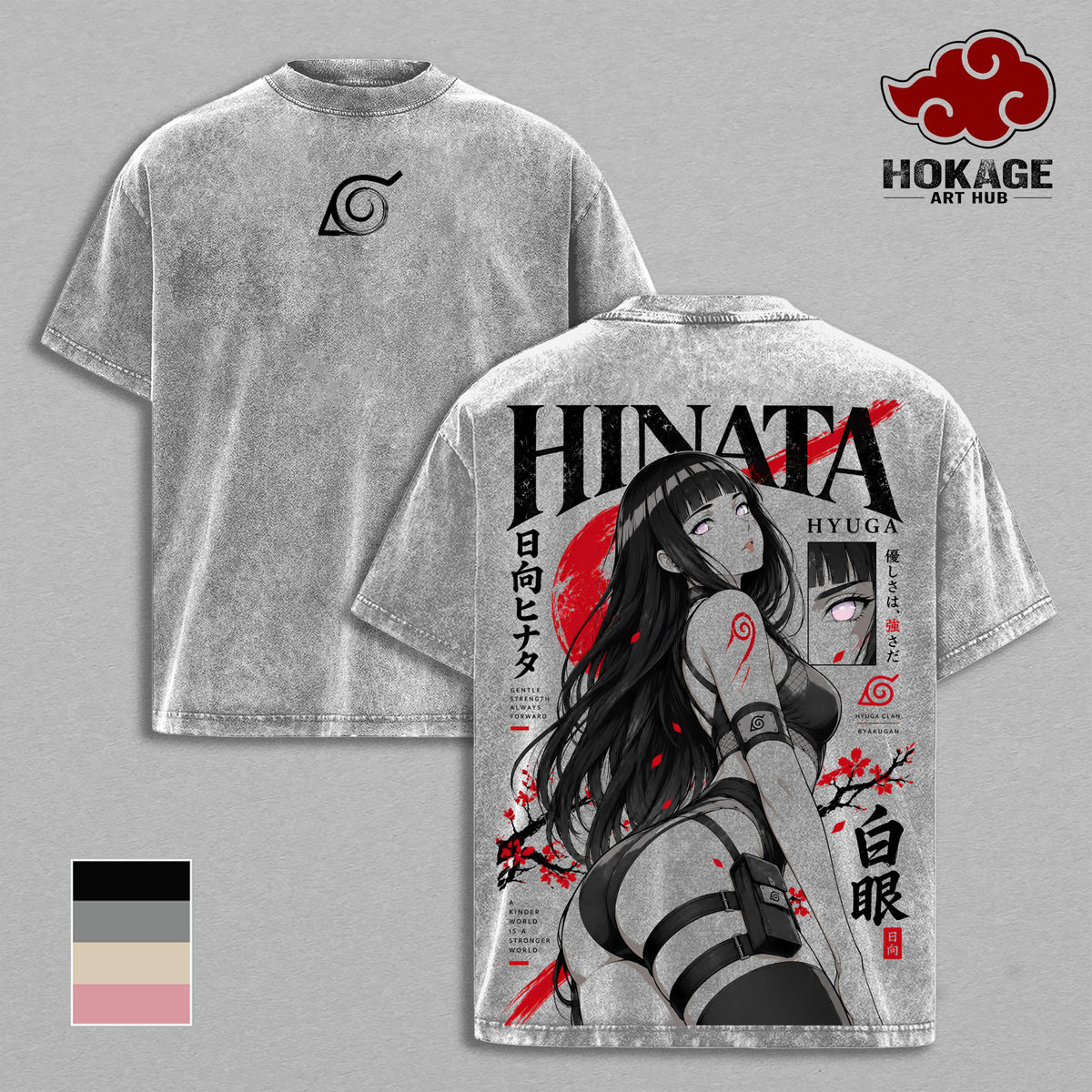 Hinata Hyuga NRT Shippuden T-Shirt, Byakugan Hyuga Clan Anime Graphic Tee, Vintage 90s Manga Shirt, Heavyweight Oversized Japanese Streetwear